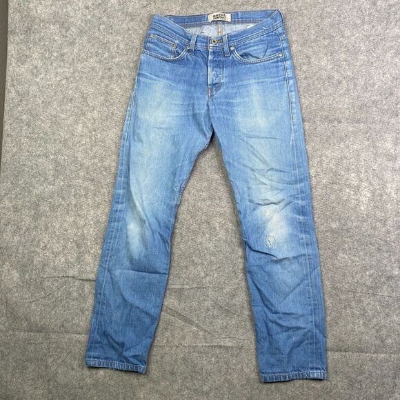 Naked & Famous Weird Guy Men Rising Sun Selvedge 28 x 28 Medium Wash
